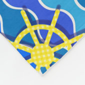 マリンウェーブレッドブルーいかりボートセール船ホイール フリースブランケット (角)