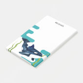 マリンウォーター色のオーカパーソナライズされた名 ポストイット (アングル)