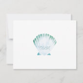 マリンウォーター色シーシェル結婚の食事の選択 出欠カード (裏面)