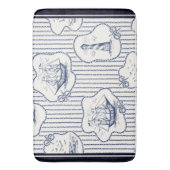 マリンエレメンツブルーホワイトライトハウスシップ バスマット (正面縦)