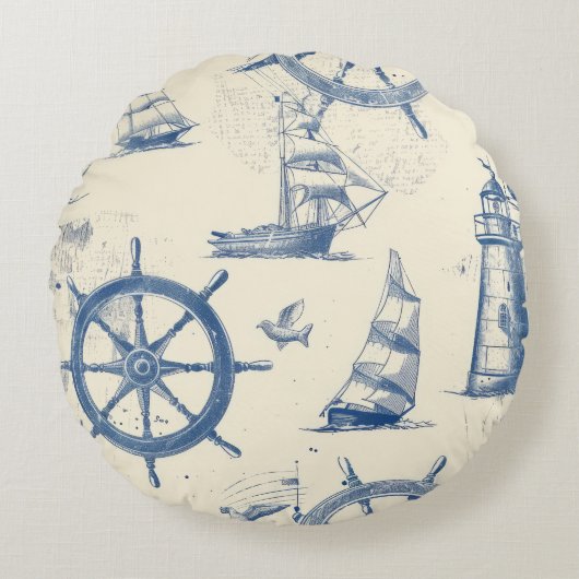 マリンエレメ付き丸い形のジンジャーブレッドクッキー ラウンドクッション (正面)