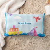 マリンクラフト海航空機のパーソナライズ青空 ランバークッション (ブランケット)