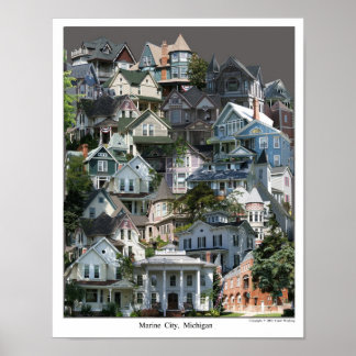 マリンシティミシガン州コラージュのポスター ポスター