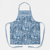マリンシーライフ水中海ブルーパーソナライズされた エプロン (正面)