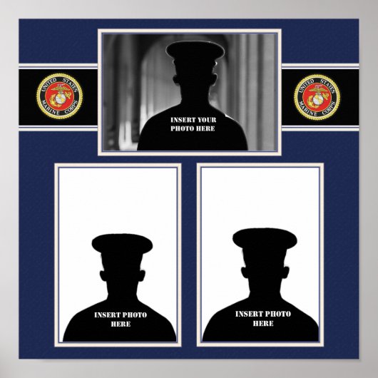 マリンスクラップブックフォトコラージュ ポスター (正面)