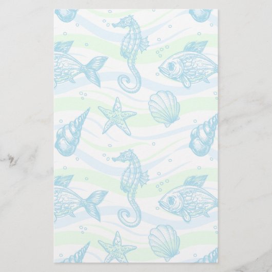 マリンスケッチパターン 便箋 (正面)