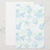 マリンスケッチパターン 便箋 (正面/裏面)