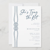 マリンテイストの結び目 She's Tying the Knot ブライダルシャワー 招待状 (正面)