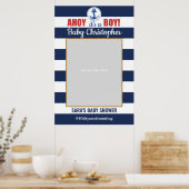 マリンテイメのウェルカムベイビー！男の子ベイビーシャワーの写真小道具 ポスター (キッチン)