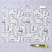 マリンテーマブルーストライプホワイトライトハウスシップ 薄葉紙 (クラフト)