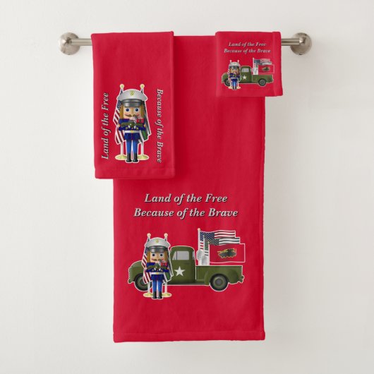 マリンナツクラッカーとリトル軍隊トラック バスタオルセット (インサイチュ)