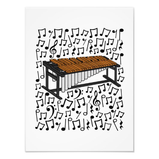 マリンバミュージカルノートパーカッショニストミュージシャン フォトプリント            (正面)