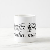 マリンバ黒い音楽スタッフ コーヒーマグカップ (中央)