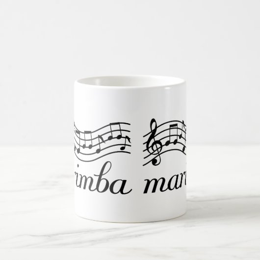 マリンバ黒い音楽スタッフ コーヒーマグカップ (中央)