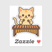 マリンバ・マレット・キャット・アート シール (シート)