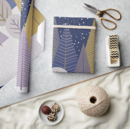 マリンブルーのボヘミアの森，クリスマス ラッピングペーパー