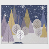 マリンブルーのボヘミアの森,クリスマス ラッピングペーパー (フラット)