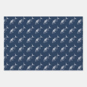 マリンブルーのマグロが白い|過去記事 ラッピングペーパーシート (正面)