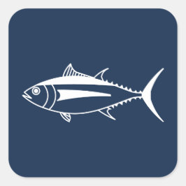 マリンブルーのマグロの白身 スクエアシール