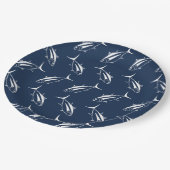 マリンブルーのマグロの白身 ペーパープレート (アングル)