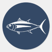 マリンブルーのマグロの白身 ラウンドシール (正面)