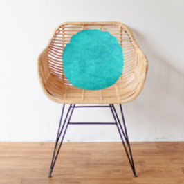 マリンブルーの水色 ラウンドクッション