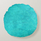 マリンブルーの水色 ラウンドクッション (正面)