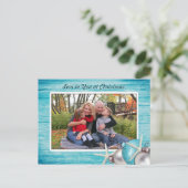 マリンブルーカスタムフォトクリスマスポストカード シーズンポストカード (スタンド正面)