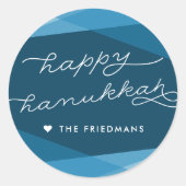 マリンブルージオスクリプト |ハッピーハヌカー ラウンドシール (正面)