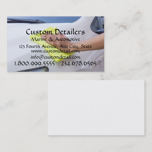 マリンブ車のライトnクリーン詳細ディテールズBusine 名刺 (正面/裏面)