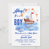 マリンベイビーシャワー航海のだよ 招待状 (正面)
