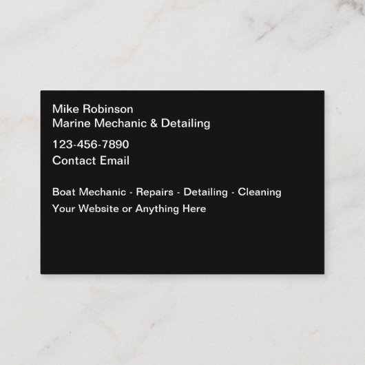 マリンボート整備士及びディテリング 名刺 (裏面)