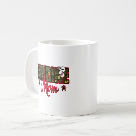 マリンママを犬でパーソナライズラベル コーヒーマグカップ (正面左)