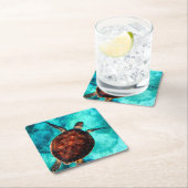 マリンライフウミガメ スクエアペーパーコースター (インサイチュ)