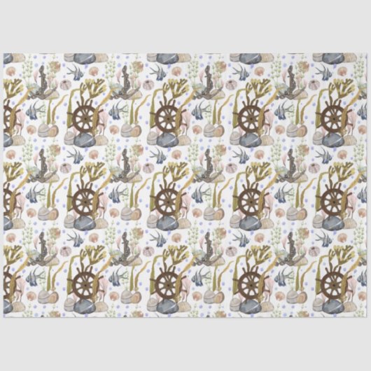 マリンライフシリーズデザイン11ティッシュペーパー 薄葉紙 (正面)