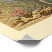 マリンライフチューブヴィンテージイラストレーションプリント ポスター (角)