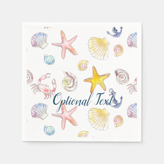 マリンライフ&いかり スタンダードカクテルナプキン (正面)