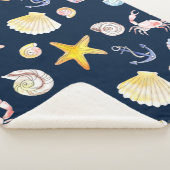 マリンライフ&いかり(Dark)シェルパブランケット シェルパブランケット (3/4)