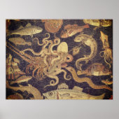 マリンライフ、ポンペイのモザイク ポスター (正面)