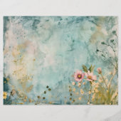 マリン海航海のティール(緑がかった色)ブルースクラップブック紙 (裏面)