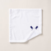 マリン航海のいかりパドルバスルーム赤ブルー バスタオルセット (ウォッシュタオル)