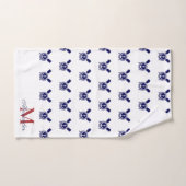 マリン航海のいかりパドルバスルーム赤ブルー バスタオルセット (ハンドタオル)