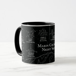 マリン郡の夜空 11 oz マグカップ ブラック