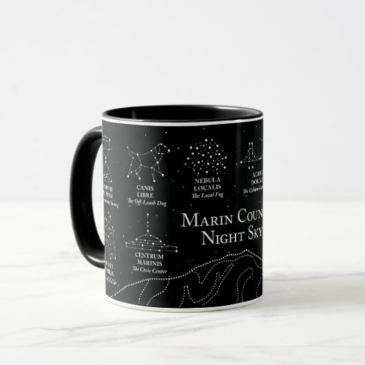 マリン郡の夜空 11 oz マグカップ ブラック (正面左)