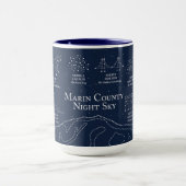 マリン郡の夜空 15 oz マグカップ 青 (中央)