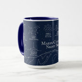 マリン郡の夜空 15 oz マグカップ 青 (正面左)