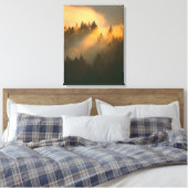 マリン郡の海岸霧の中のセコイノキ キャンバスプリント (インサイチュ (寝室))