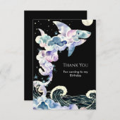 マリン・エディタブル・シンプル・シャーク・バースデー サンキューカード (正面/裏面)