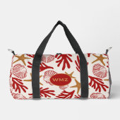 マリン シェル プリント ジム & トラベル バッグ (正面)