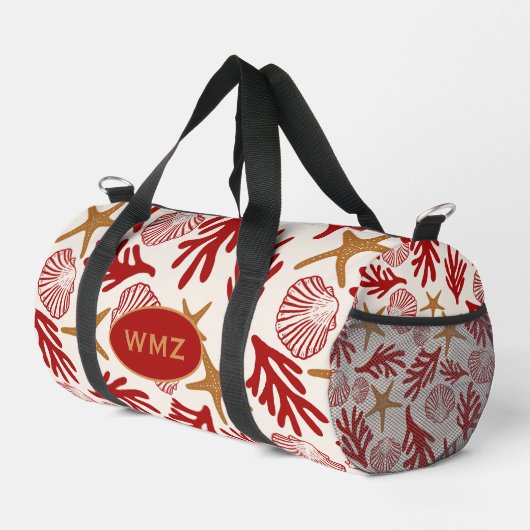 マリン シェル プリント ジム & トラベル バッグ (右コーナー)